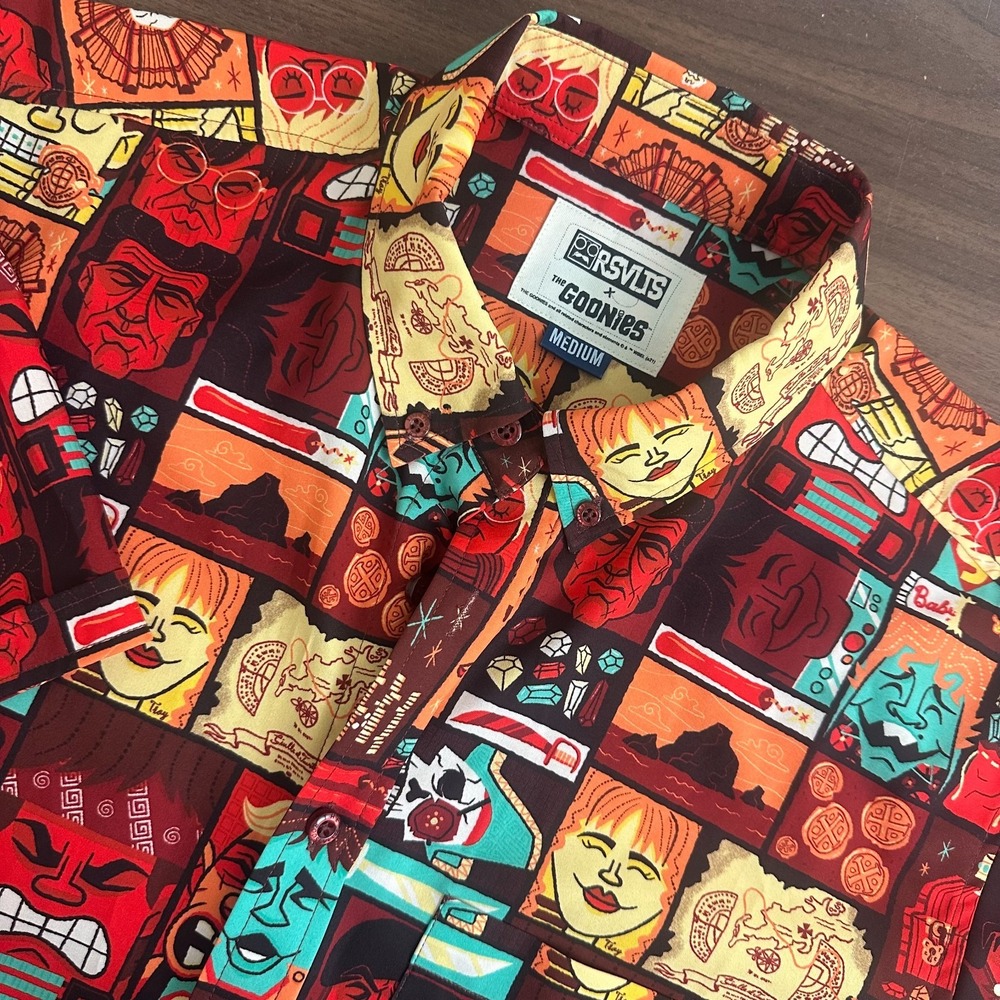 RSVLTS The Goonies Tiki Kunuflex Shirt Multicolor All Over Print Mens Medium